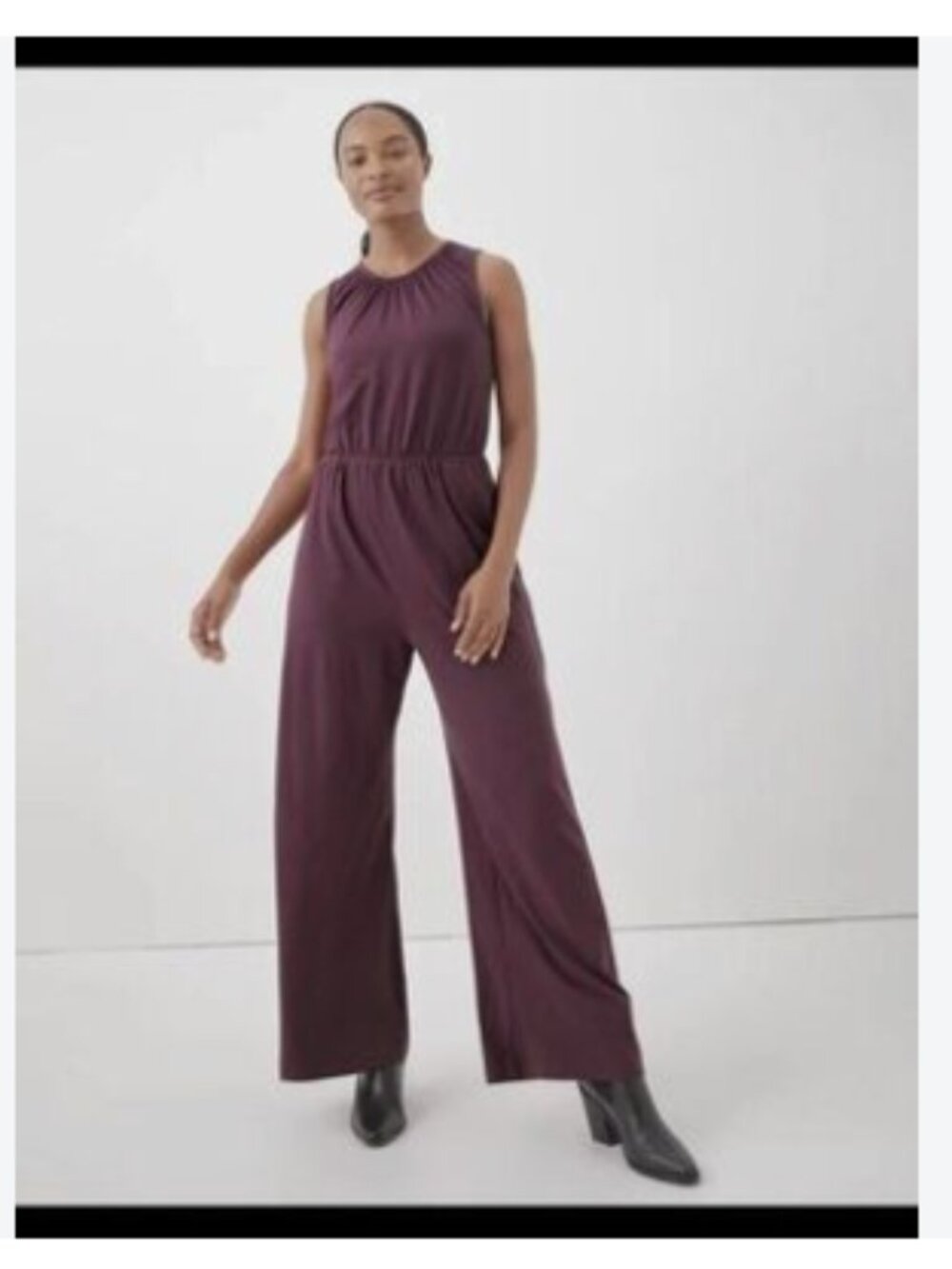 NWT Pact organic cotton marroon jumpsuit XL